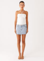Kamen Low Rise Mini Skirt - Light Denim