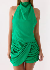 Karilo Mini Dress - Emerald Green