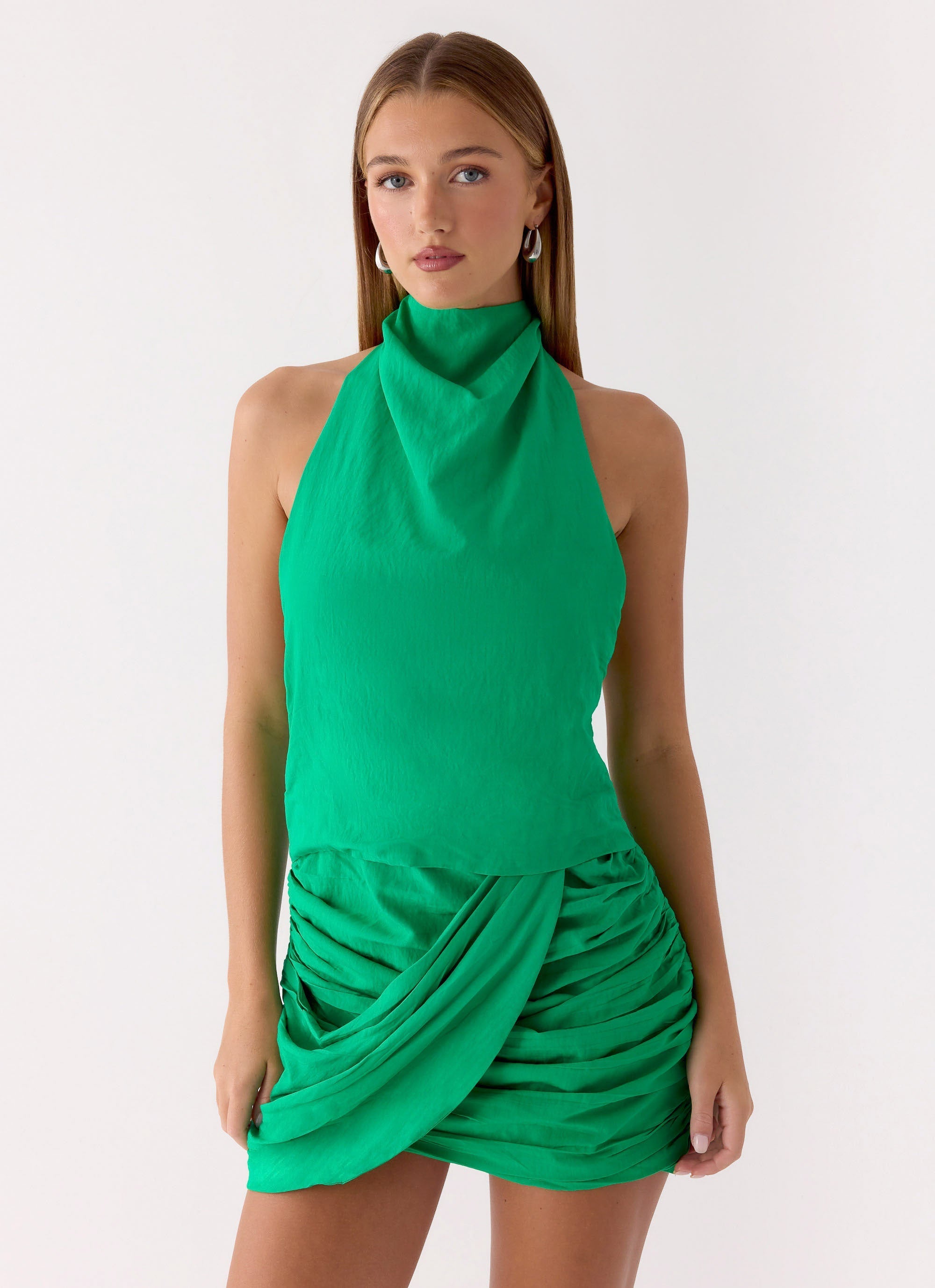 Karilo Mini Dress - Emerald Green
