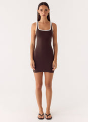 Kayla Mini Dress - Chocolate