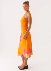 Kea Midi Dress - Orange Tropical