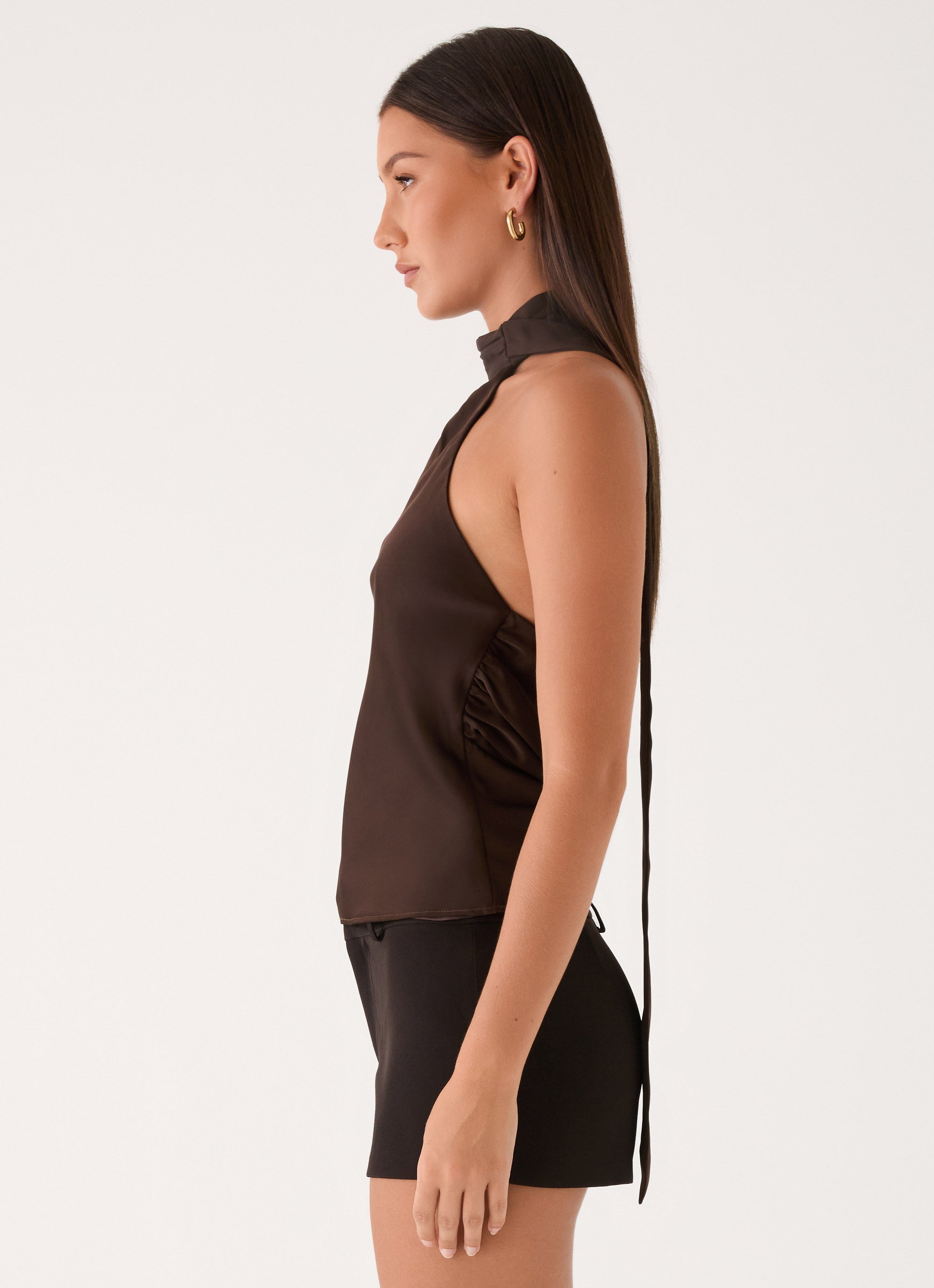 Keena Scarf Top - Chocolate