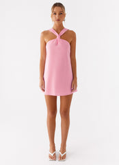 Keira Linen Micro Mini Dress - Pink