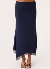 Kerrie Hanky Midi Skirt - Dark Navy