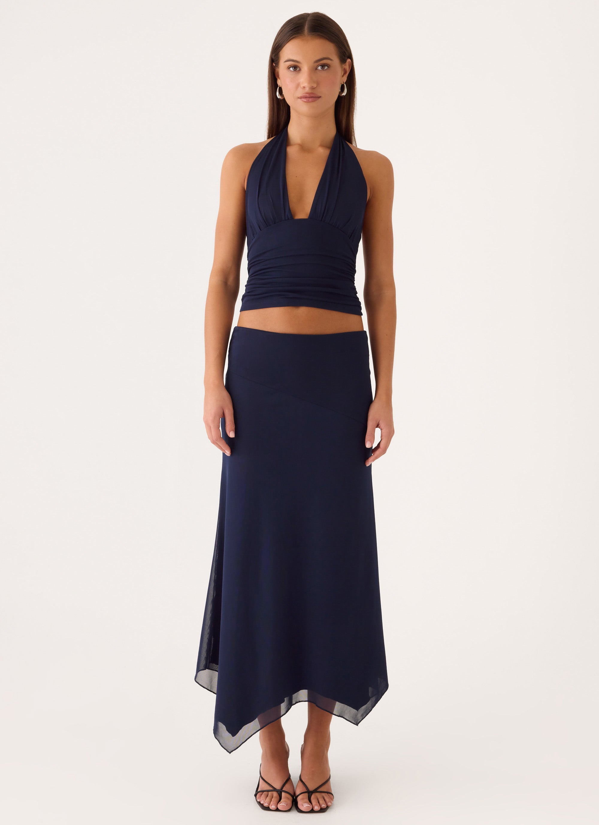 Kerrie Hanky Midi Skirt - Dark Navy