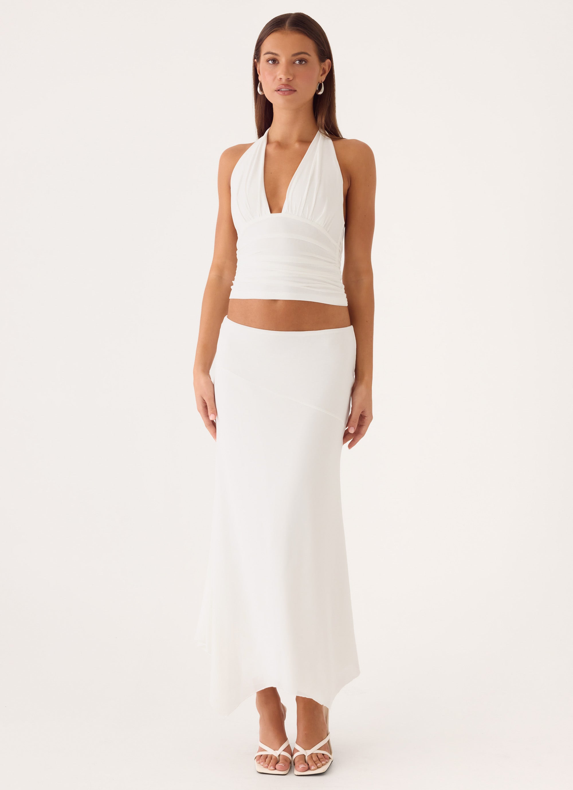 Kerrie Hanky Midi Skirt - White