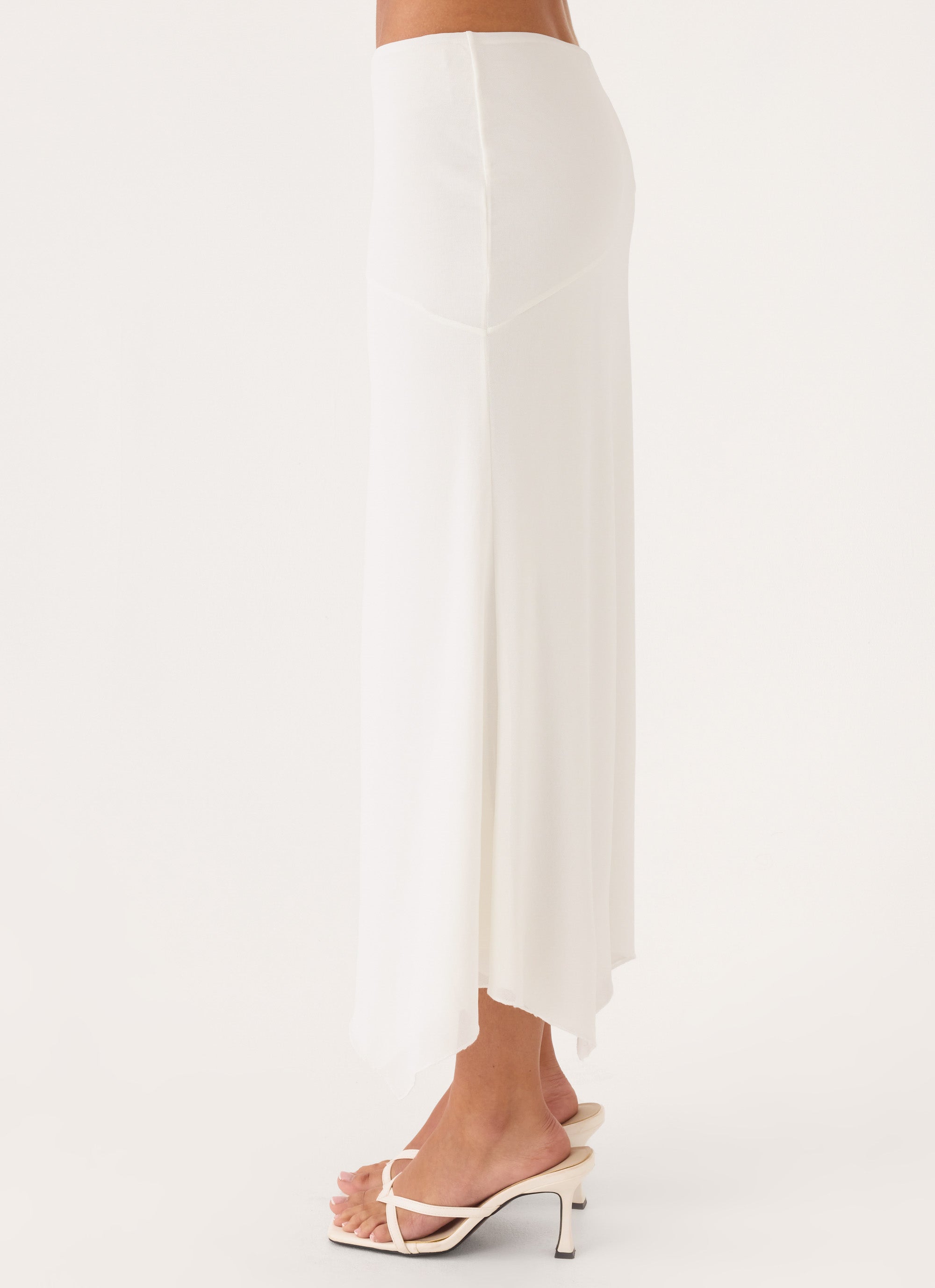 Kerrie Hanky Midi Skirt - White