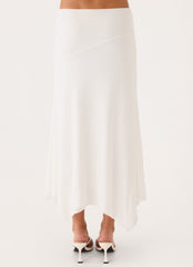 Kerrie Hanky Midi Skirt - White