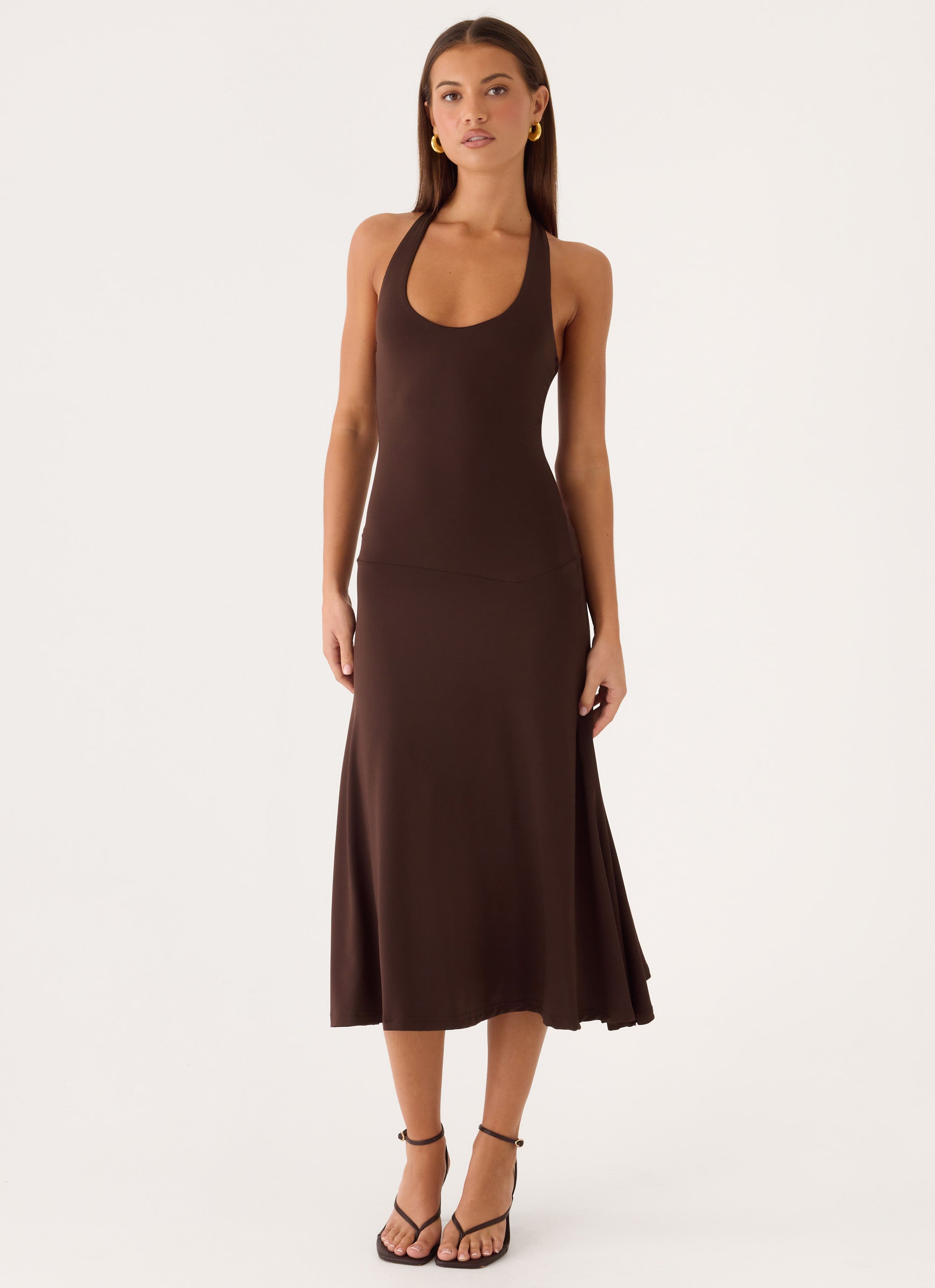 Klyne Midi Dress - Chocolate