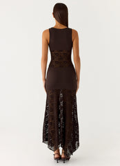 Koka Lace Maxi Dress - Cool Chocolate