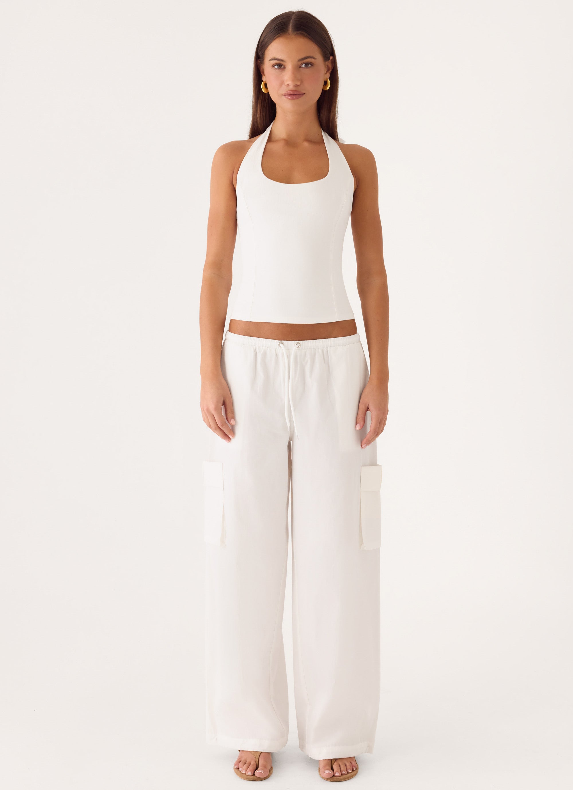 Kynzi Cargo Pants - White