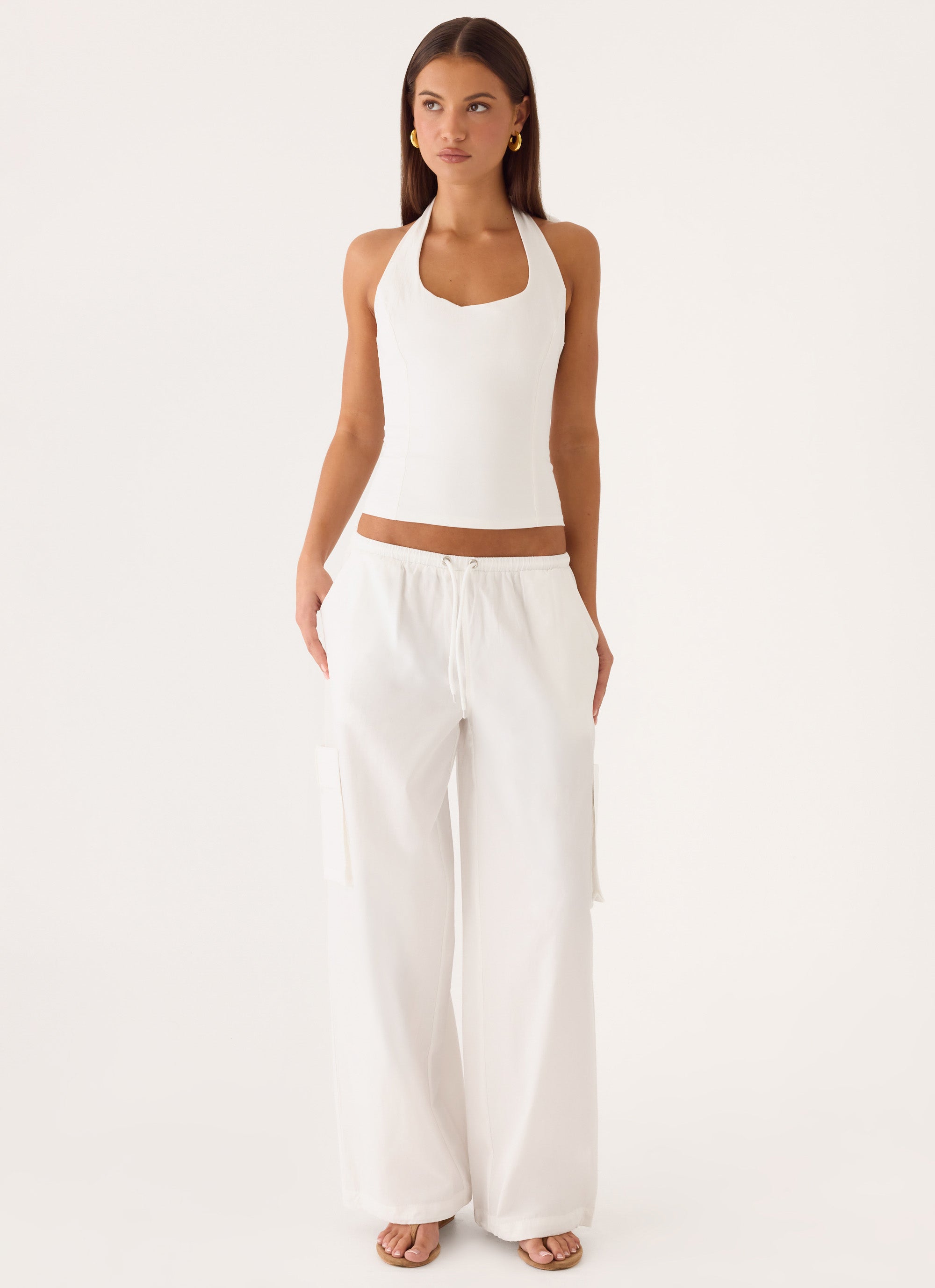 Kynzi Cargo Pants - White