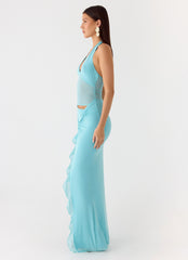 Last Sequence Maxi Dress - Aqua Blue