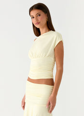 Liana Asymmetrical Top - Yellow