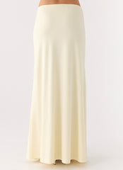 Like A Flower Maxi Skirt - Lemon Yellow