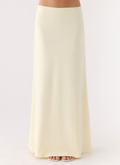 Like A Flower Maxi Skirt - Lemon Yellow