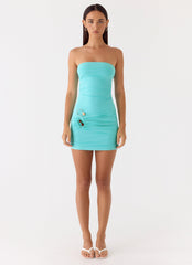 Lindie Strapless Mini Dress - Pale Aqua