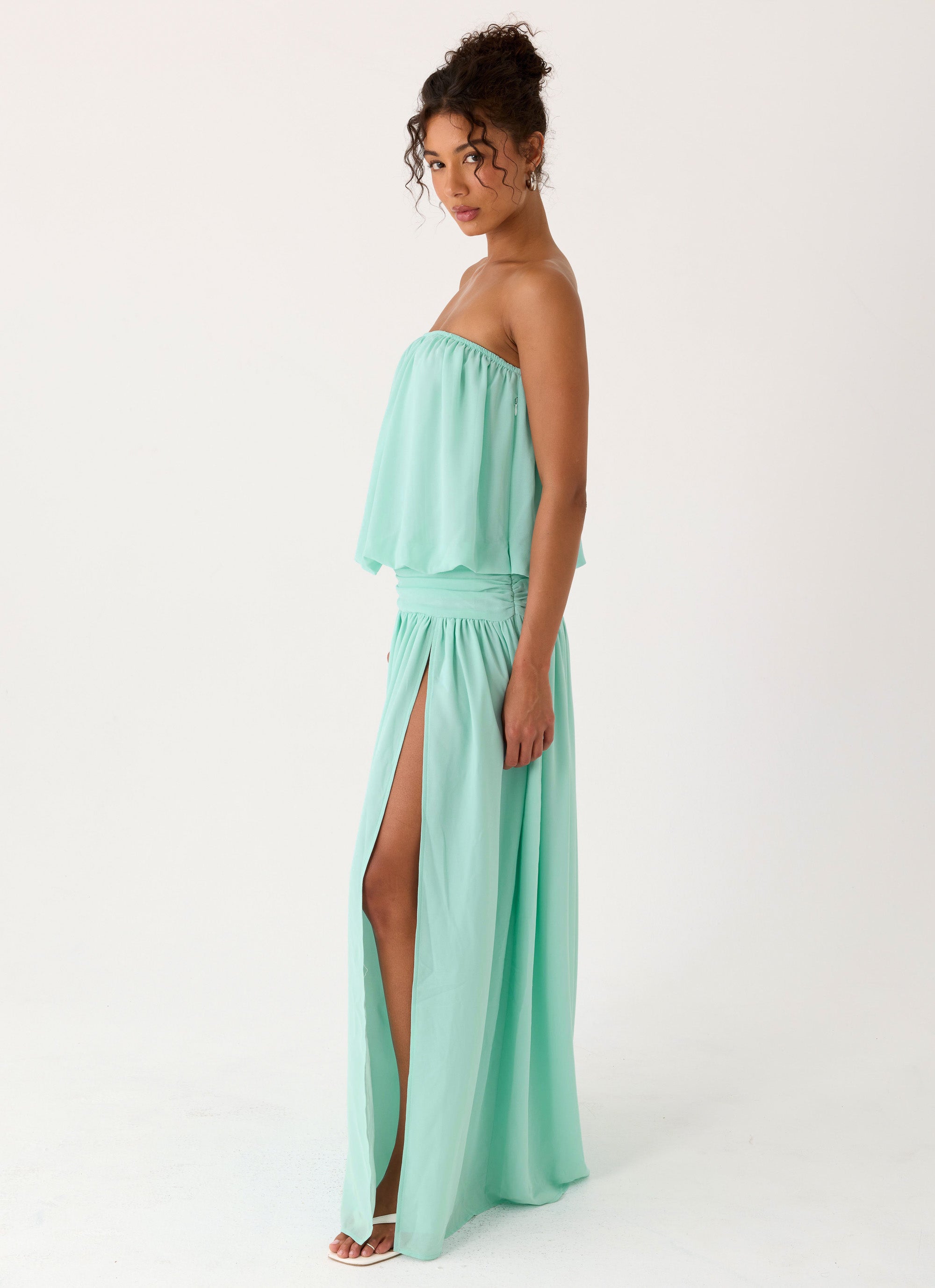 Lioras Strapless Maxi Dress - Aqua
