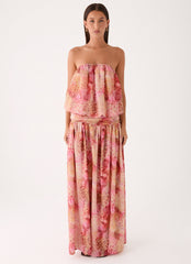 Lioras Strapless Maxi Dress - Botanic Cheetah