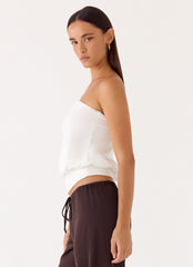 Livia Strapless Top - White