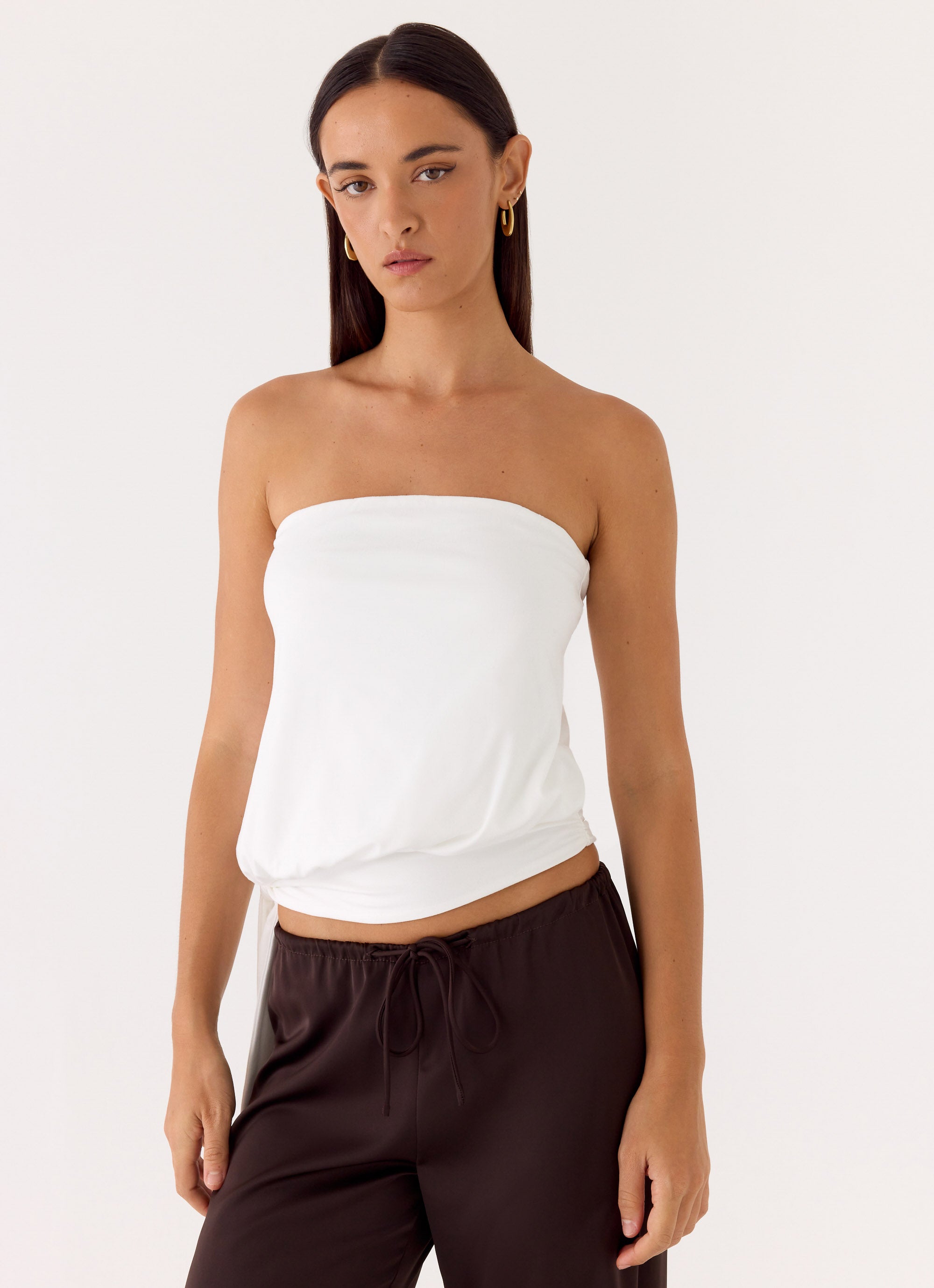 Livia Strapless Top - White