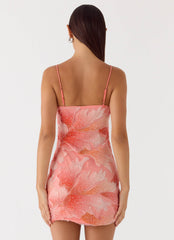 Liyah Beaded Mini Dress - Papaya