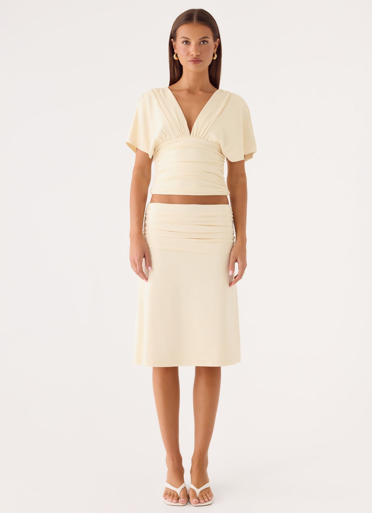 Lorelei Midi Skirt - Soft Butter Yellow