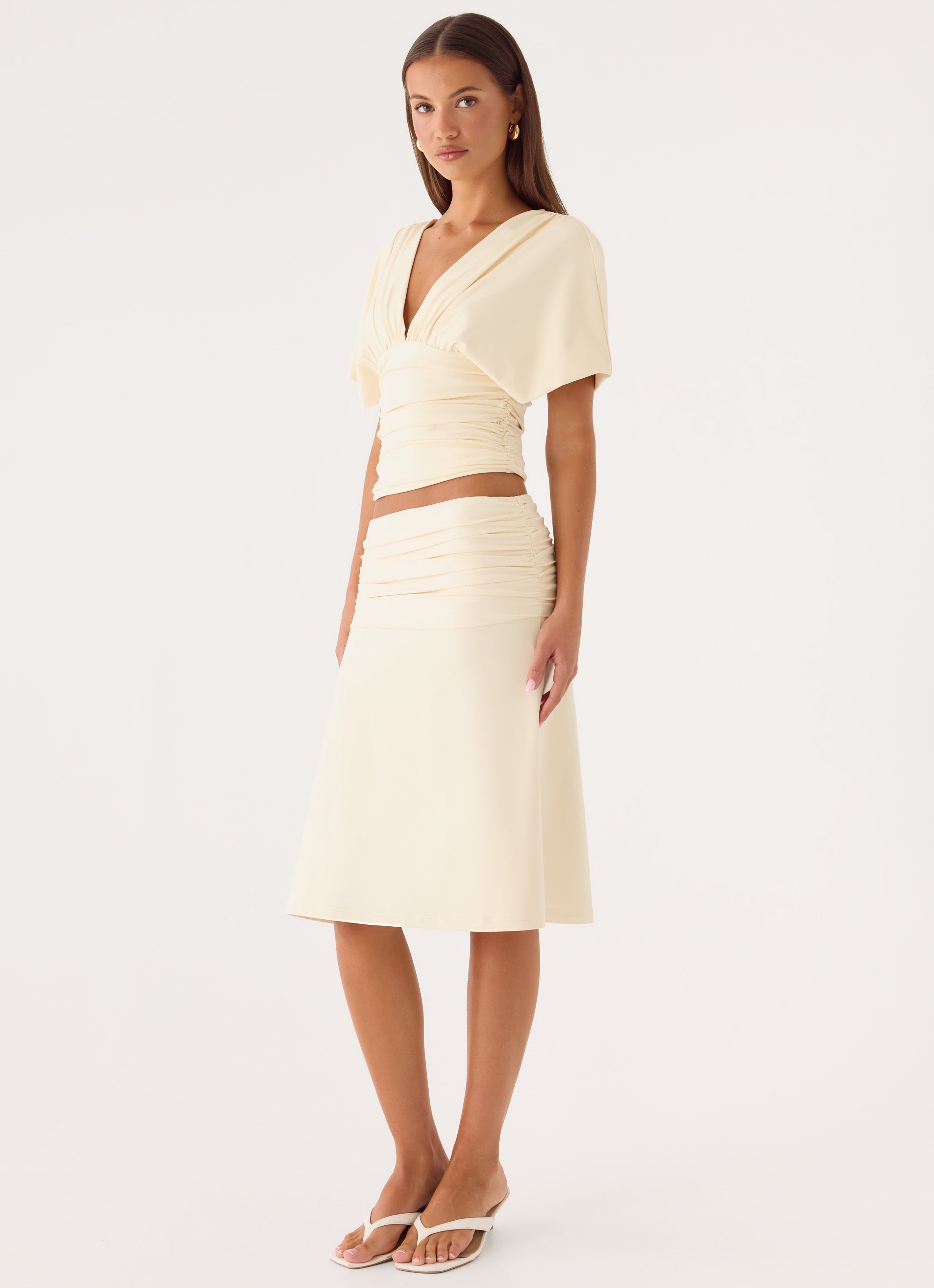 Lorelei Midi Skirt - Soft Butter Yellow