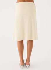 Lorelei Midi Skirt - Soft Butter Yellow