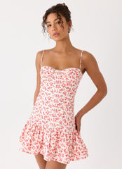 Loulette Mini Dress - Porcelain Rose
