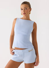 Lulita Belted Shorts - Blue