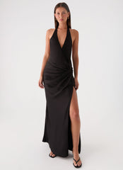 Lumae Halter Maxi Dress - Black