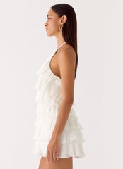 Lunar Bloom Mini Dress - Ivory