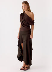 Lycia Midi Skirt - Chocolate