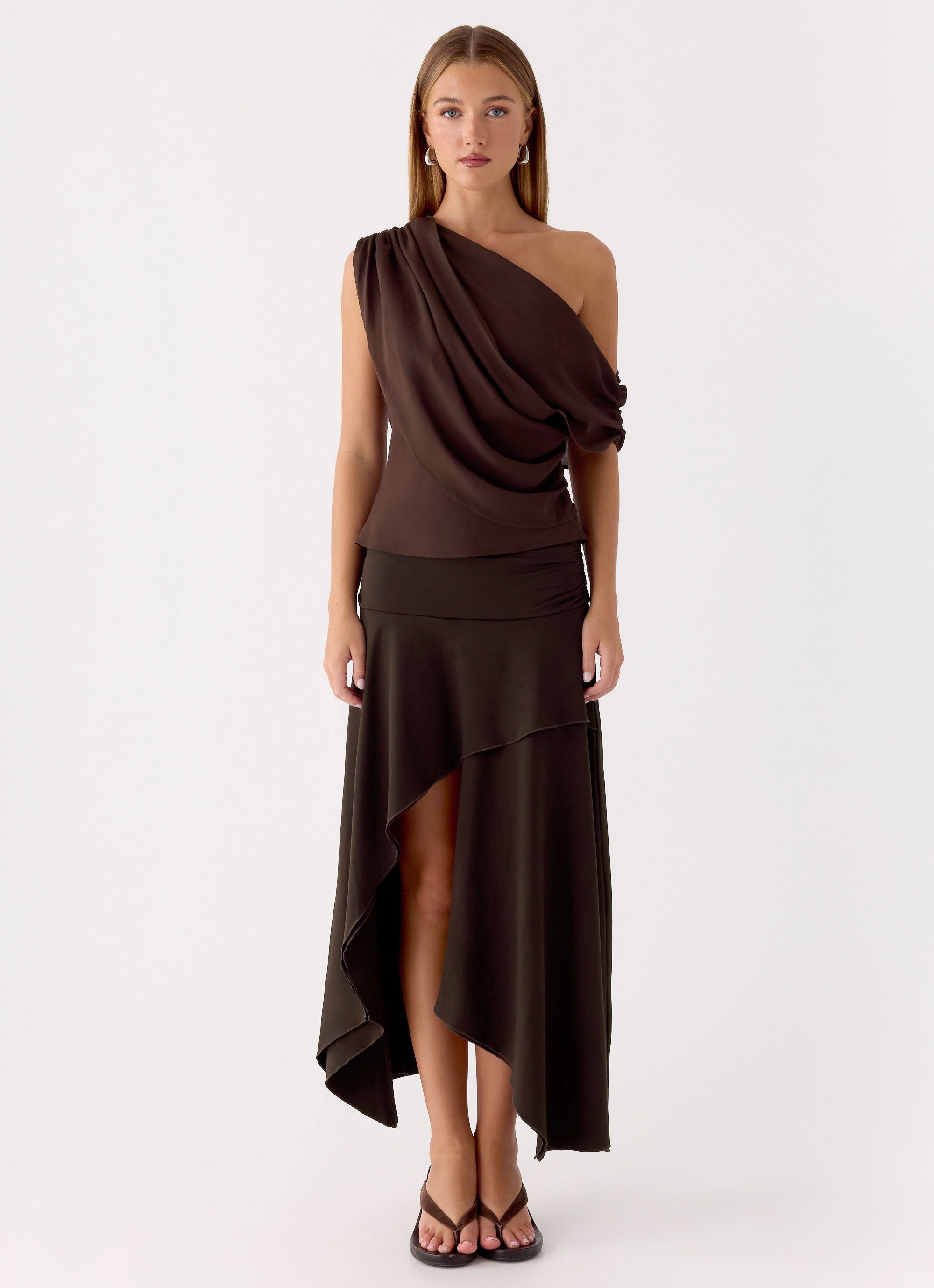 Lycia Midi Skirt - Chocolate