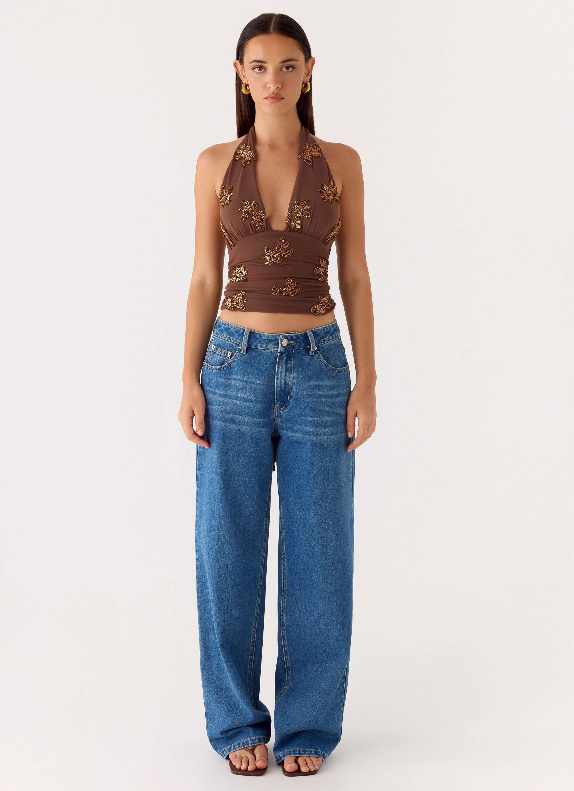 Malachi Beaded Top - Chocolate