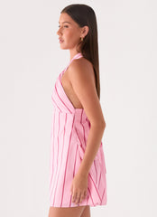 Malric Mini Dress - Strawberry Stripe