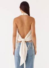 Mania Tassel Top - Ivory