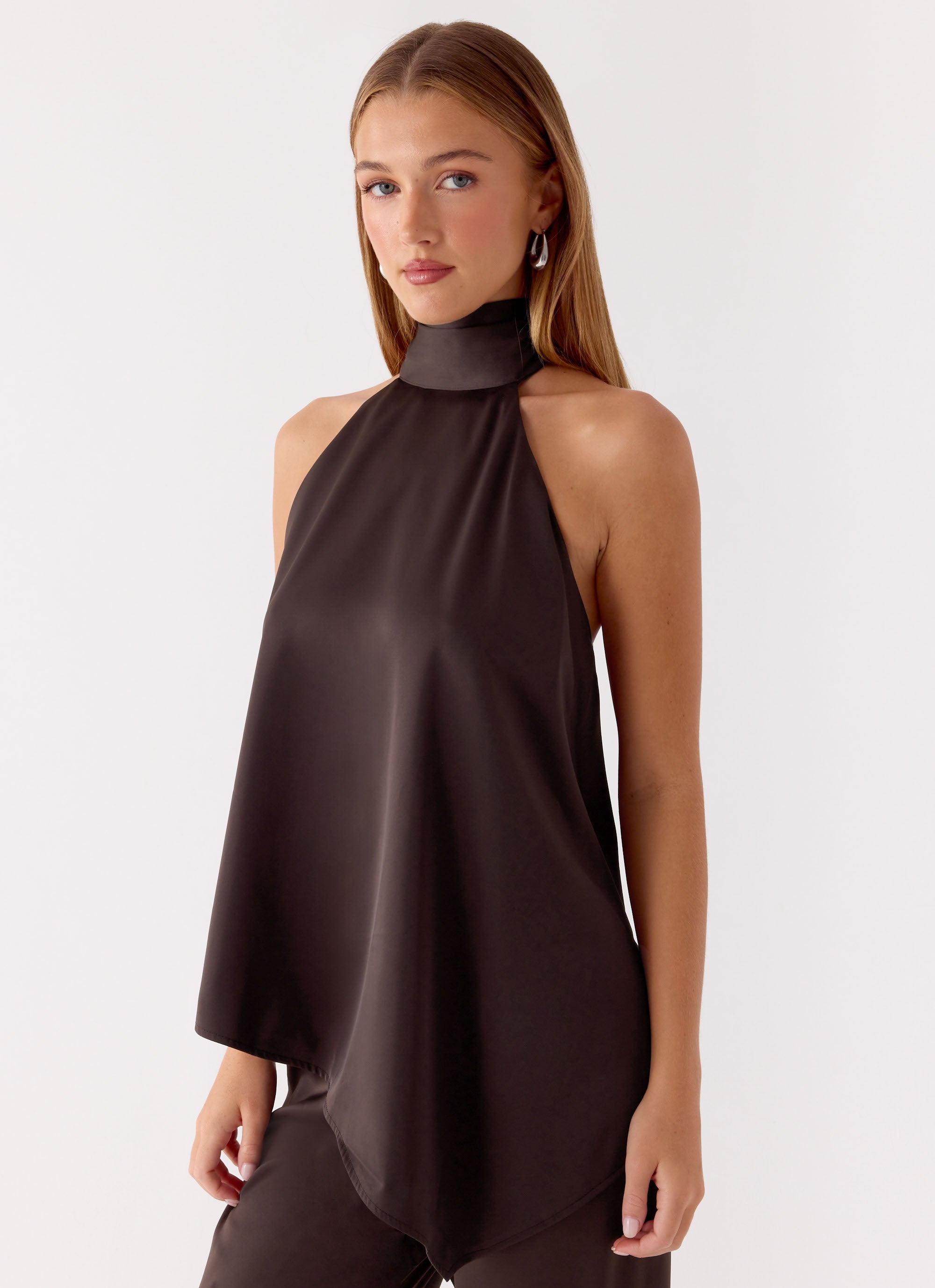 Marah Halter Top - Chocolate