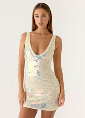 Maral Sequin Mini Dress - Yellow