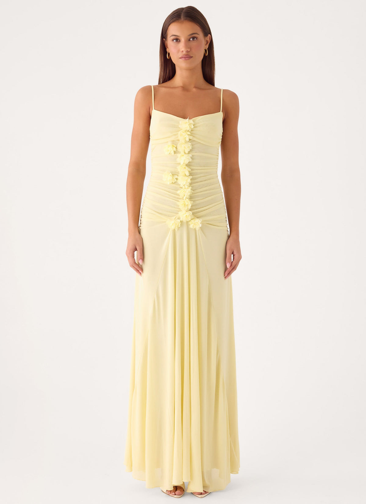 Marcia Flower Maxi Dress - Yellow