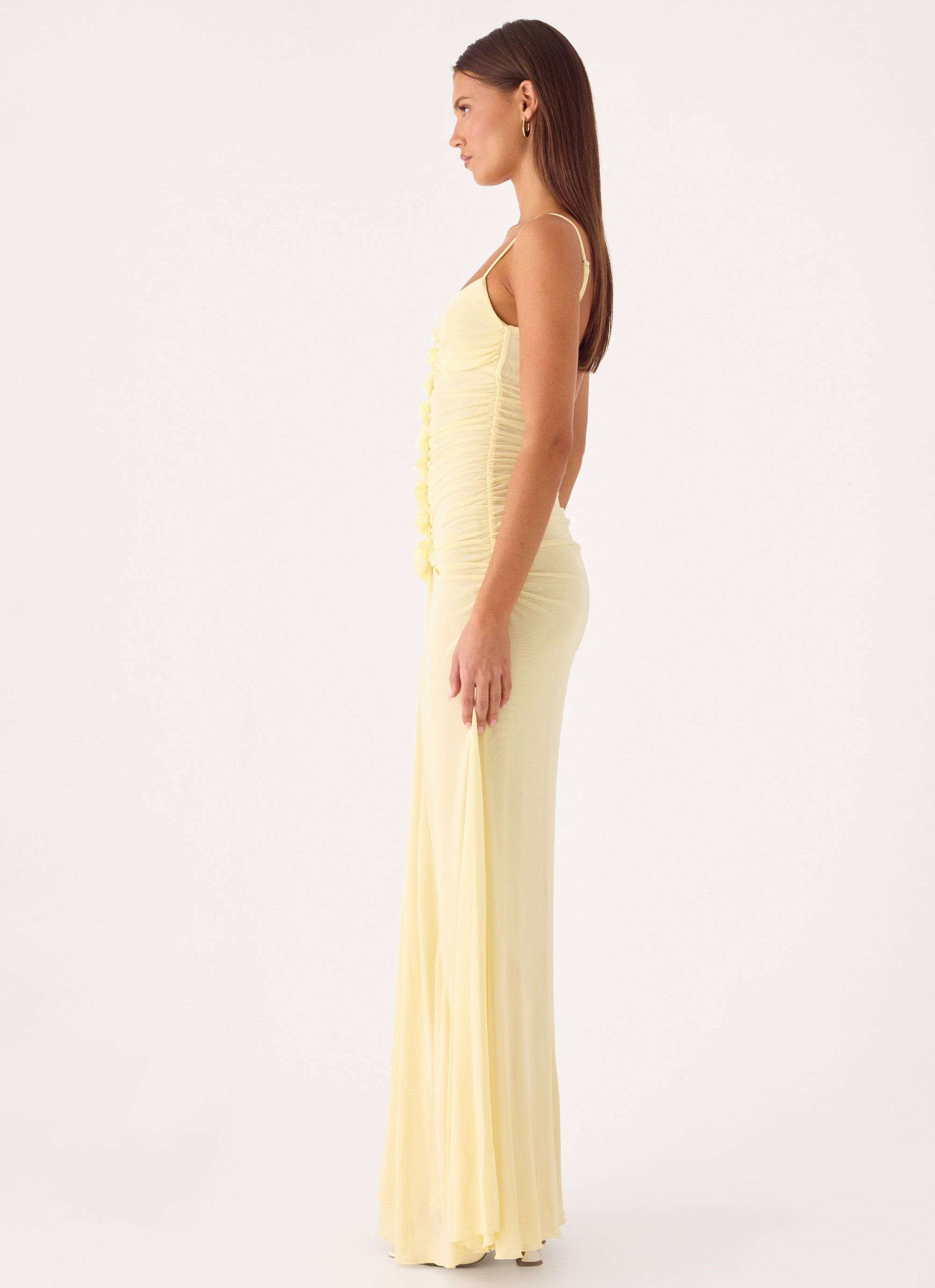 Marcia Flower Maxi Dress - Yellow