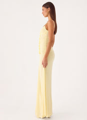 Marcia Flower Maxi Dress - Yellow