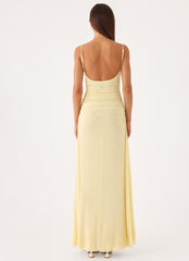 Marcia Flower Maxi Dress - Yellow