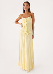 Marcia Flower Maxi Dress - Yellow