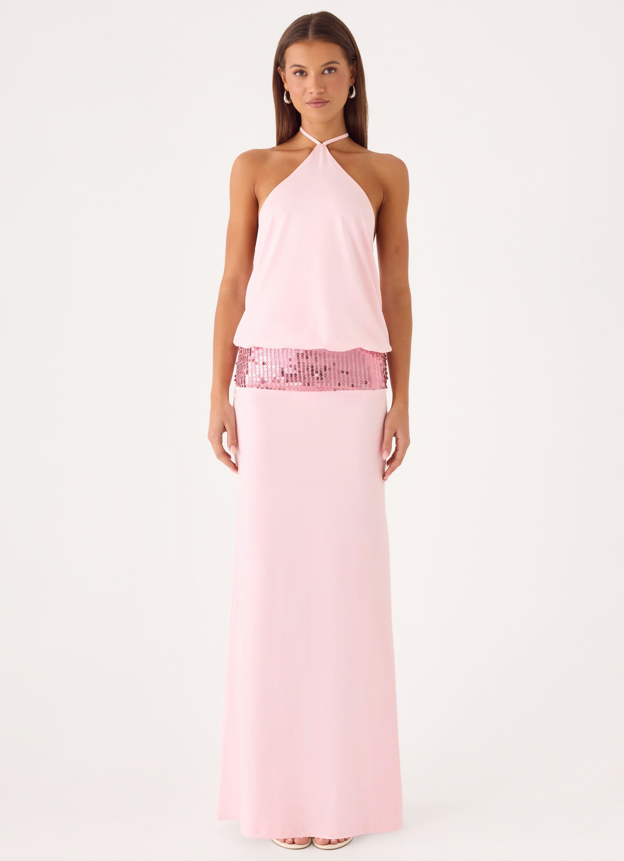 Marcie Halter Maxi Dress - Pink