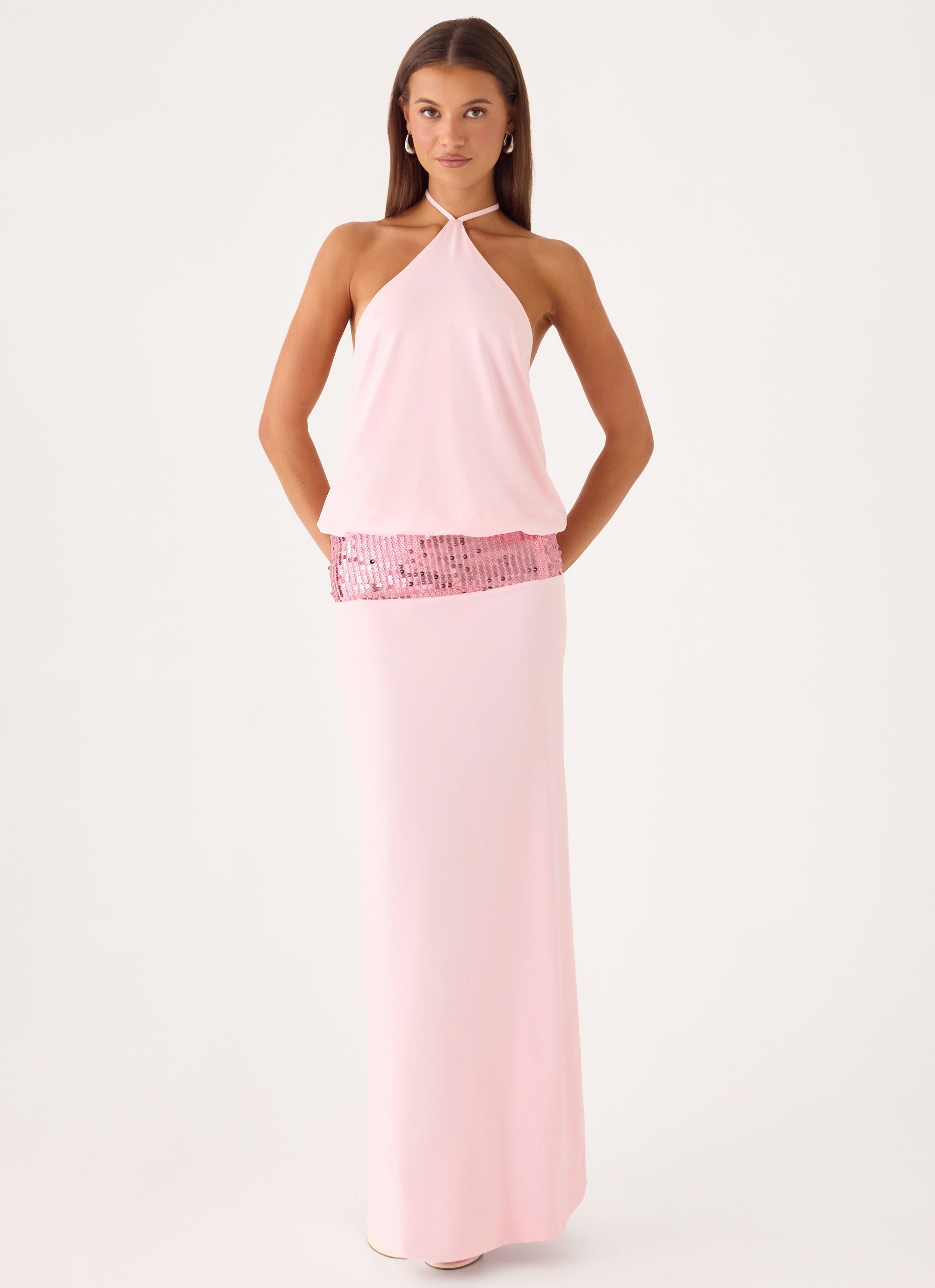 Marcie Halter Maxi Dress - Pink