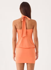 Marimae Halter Mini Dress - Apricot