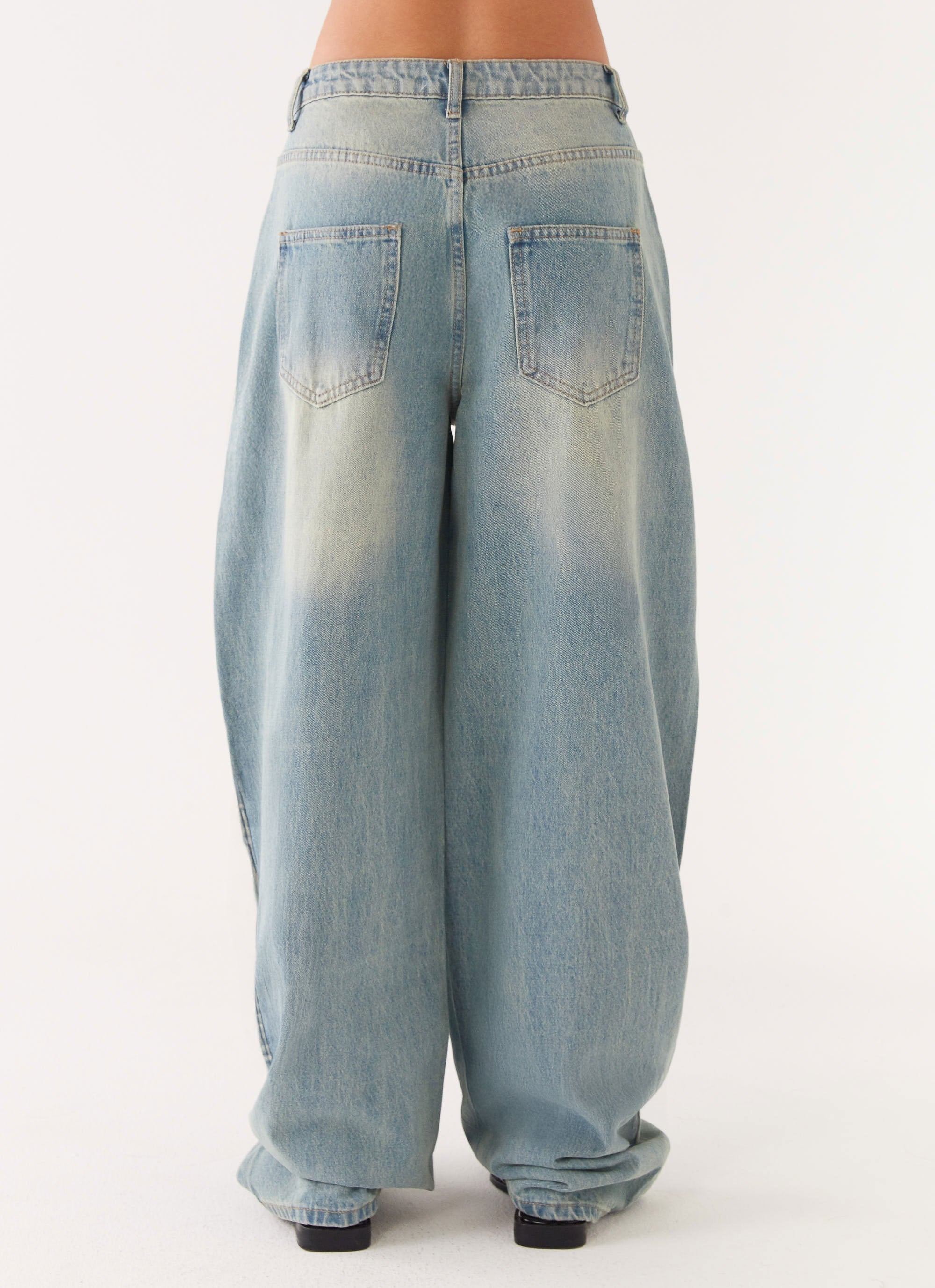 Maxwell Baggy Denim Jeans - Washed Blue