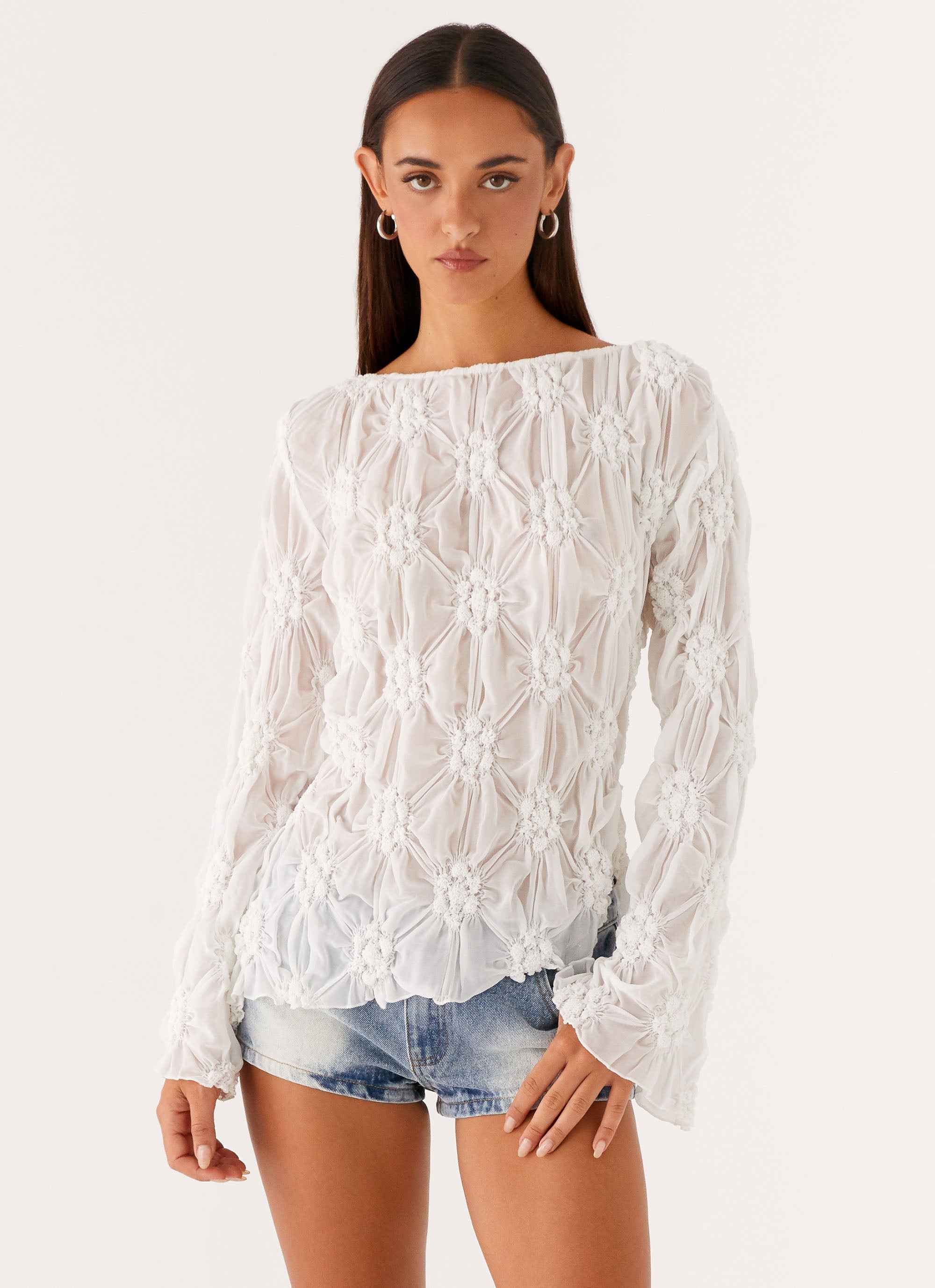 Mia Long Sleeve Top - Ivory